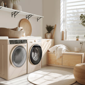 Enhance Your Laundry Room with Wall Mount Shelf and Washer and Dryer Countertop