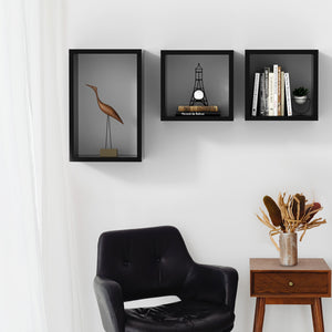 KABOON Floating Cube Shelves--Black