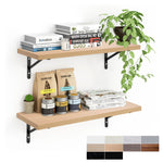 Load image into Gallery viewer, KABOON Floating Shelves for Wall, Set of 2--Light Walnut
