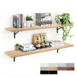 Load image into Gallery viewer, KABOON Floating Shelves for Wall, Set of 2--Light Walnut
