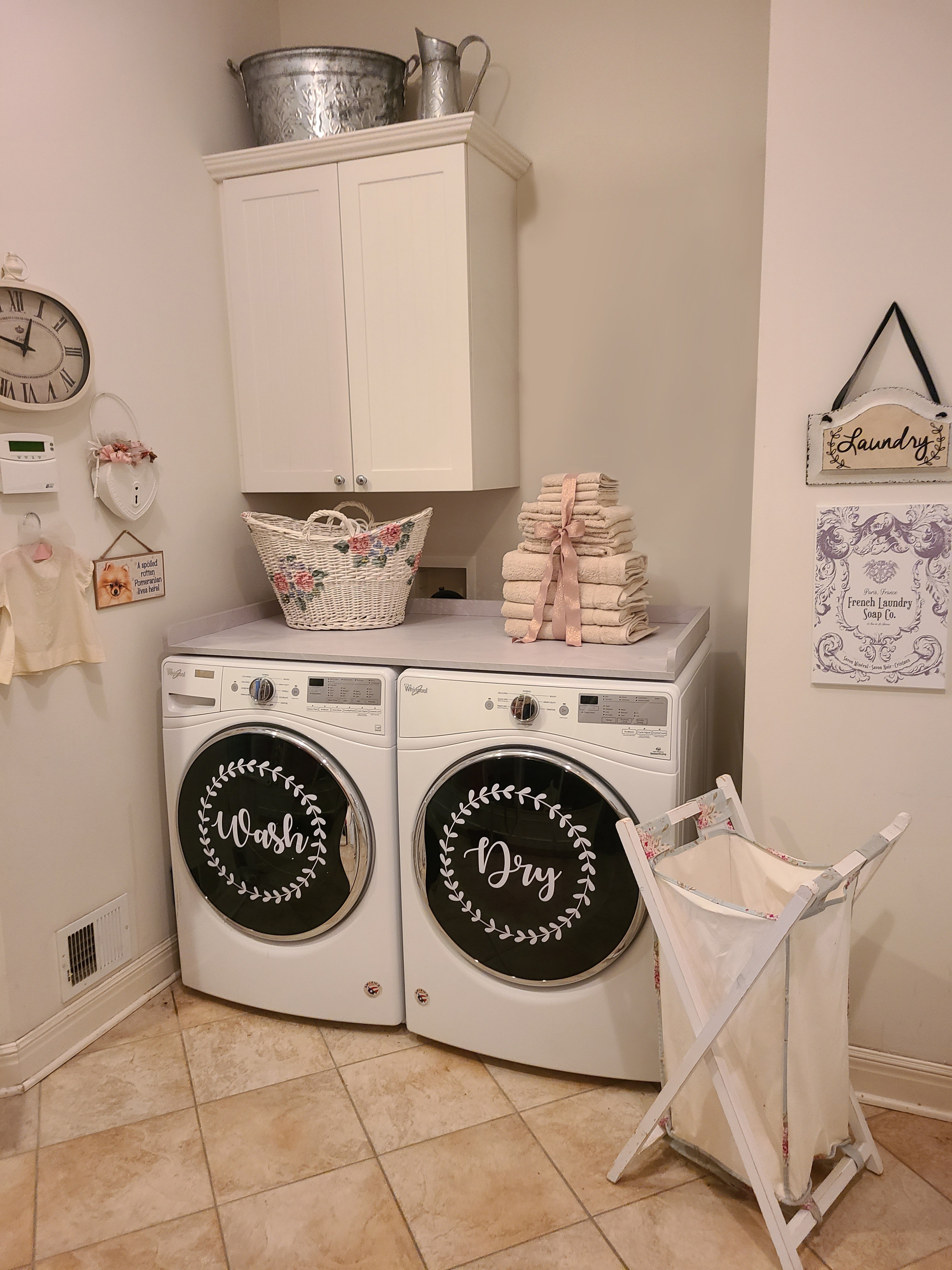 Kaboon Washer Dryer Countertop, White Rock