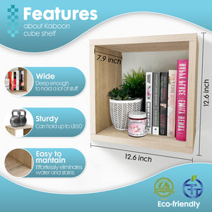 KABOON Floating Shelves Cube--Oak