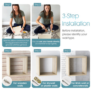 KABOON Floating Shelves Cube--Oak