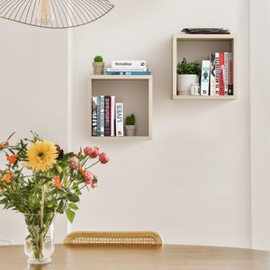 KABOON Floating Shelves Cube--Oak