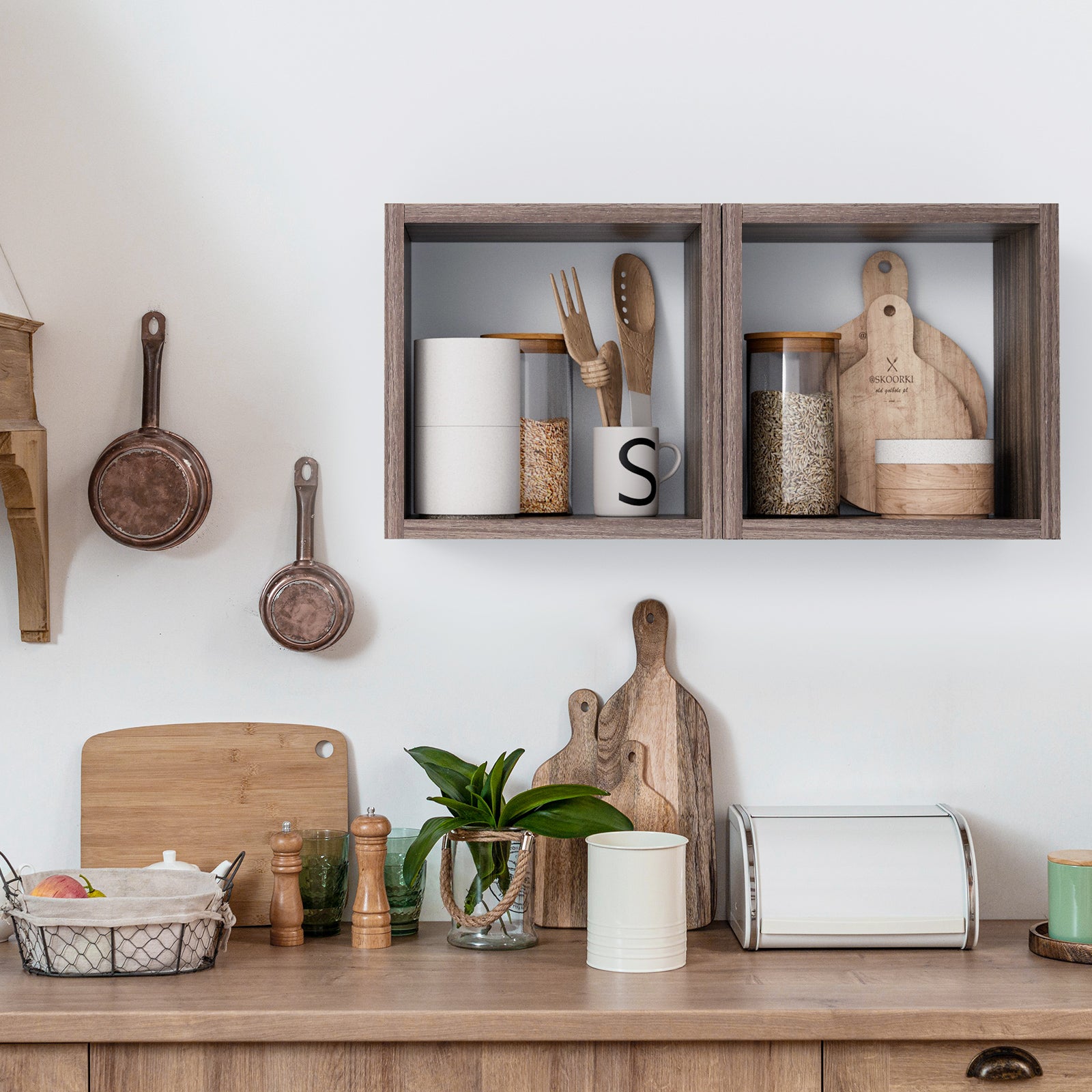 KABOON Floating Shelves Cube--Eucalyptus