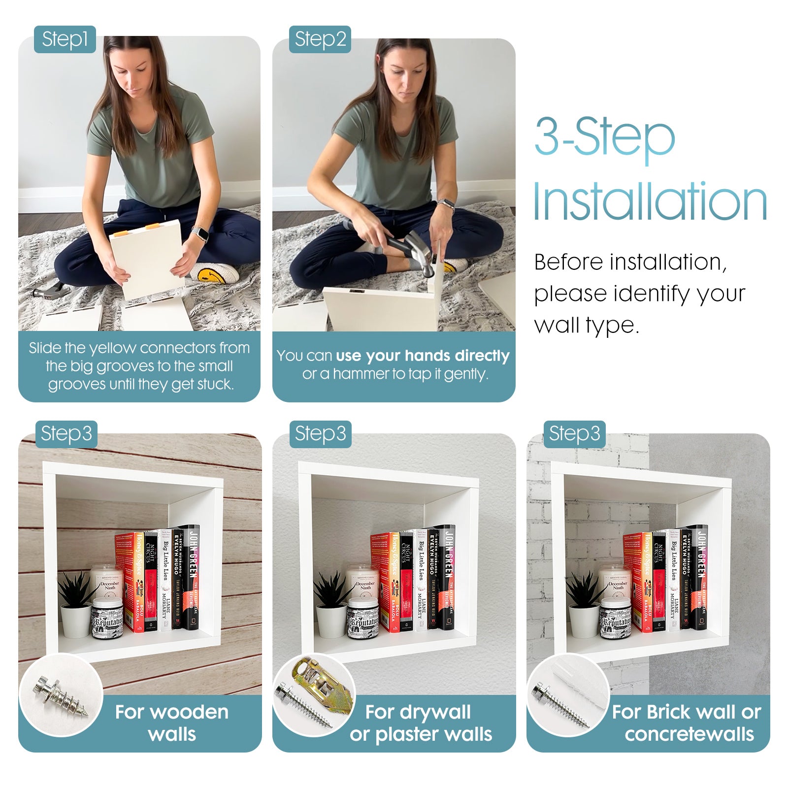 KABOON Floating Shelves Cube--White