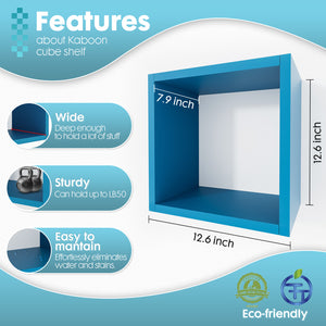 KABOON Floating Cube Shelves--Cyan
