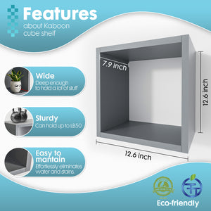 KABOON Floating Cube Shelves--Gray