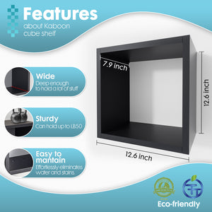 KABOON Floating Cube Shelves--Black