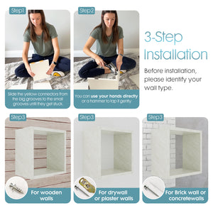 KABOON Floating Shelves Cube--Sea Salt