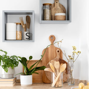 KABOON Floating Cube Shelves--Gray