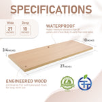 Load image into Gallery viewer, KABOON Floating Shelves for Wall, Set of 2--Light Walnut
