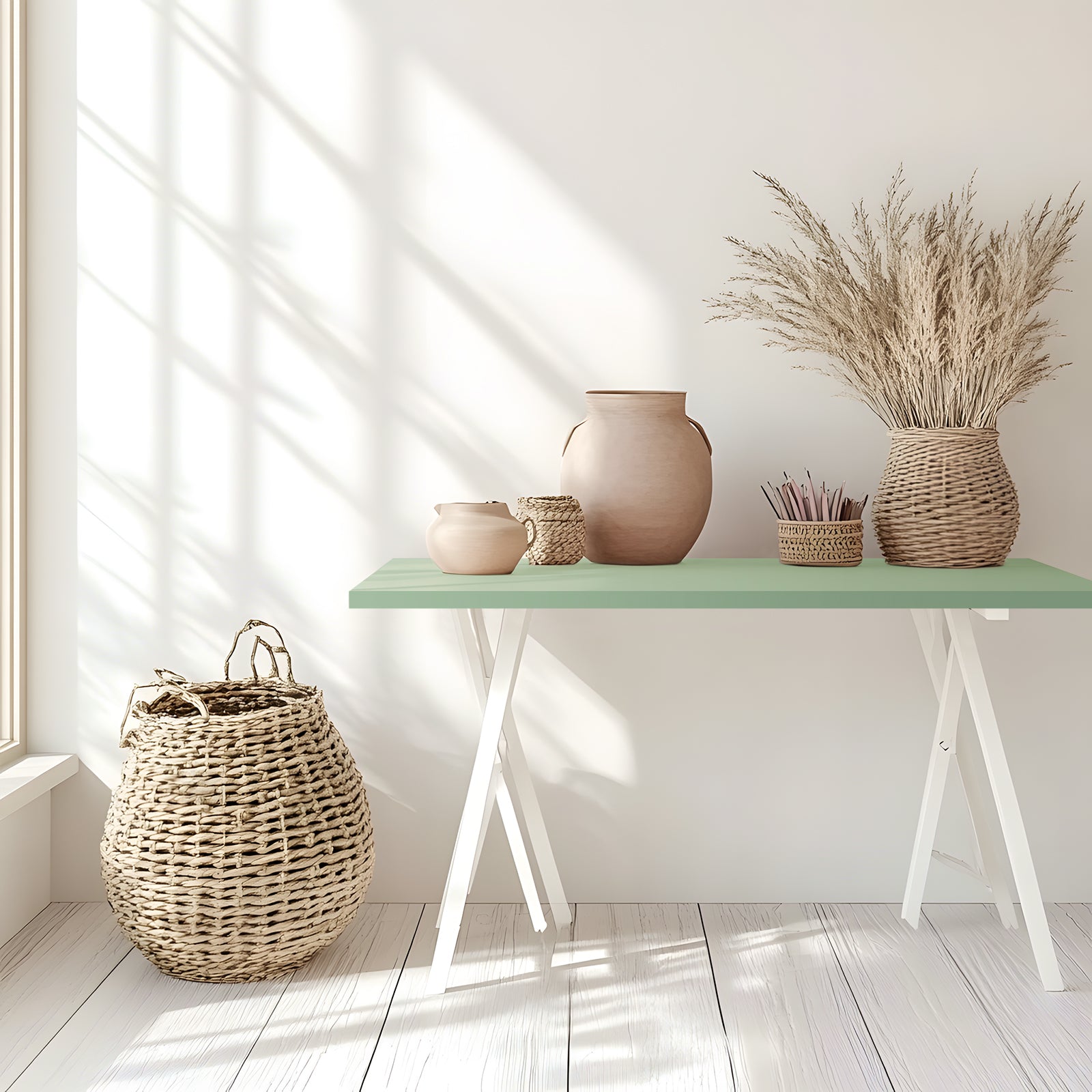 KABOON Solid Color Tabletop--Smoke Green-4 sizes