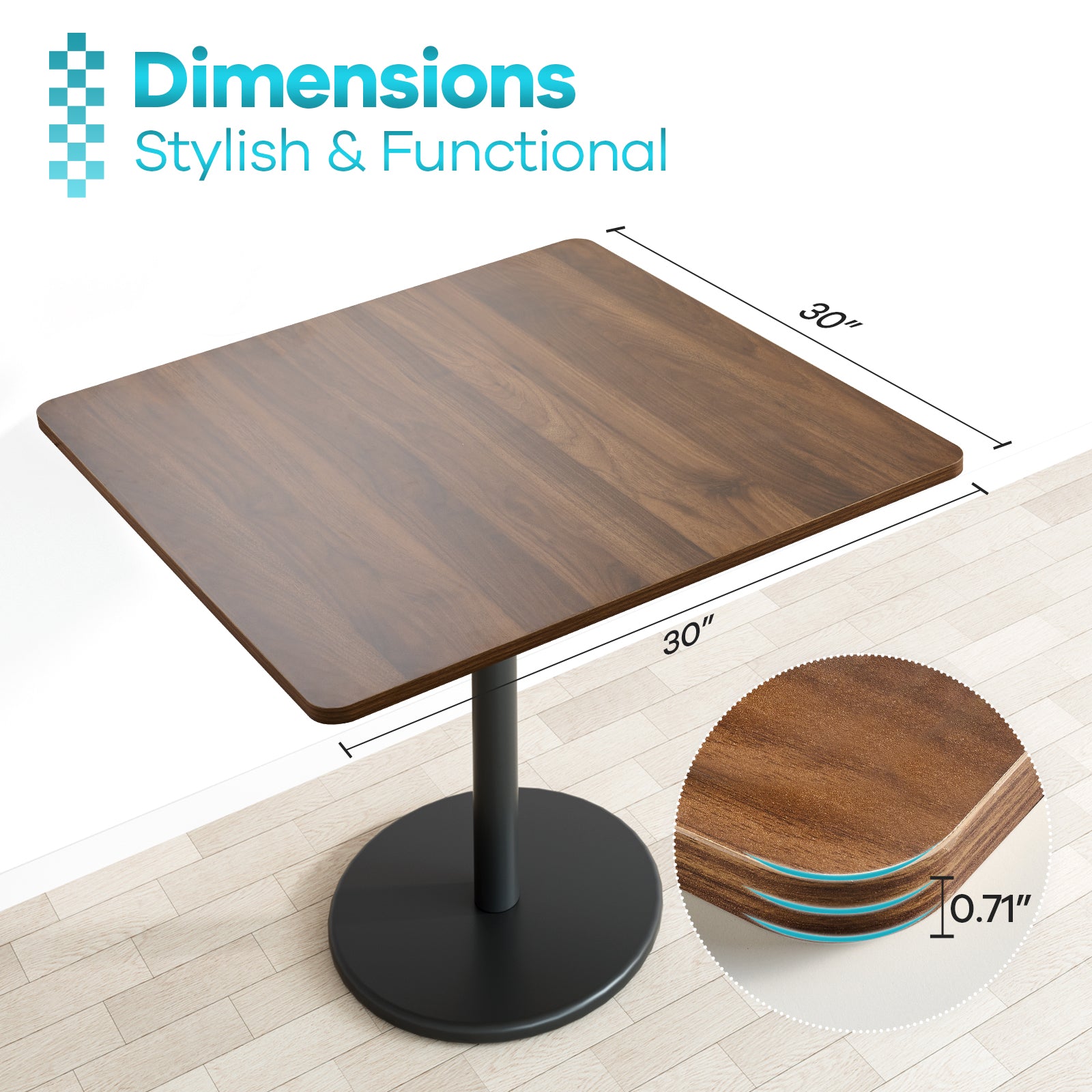 KABOON Universal Tabletop--Dark Walnut