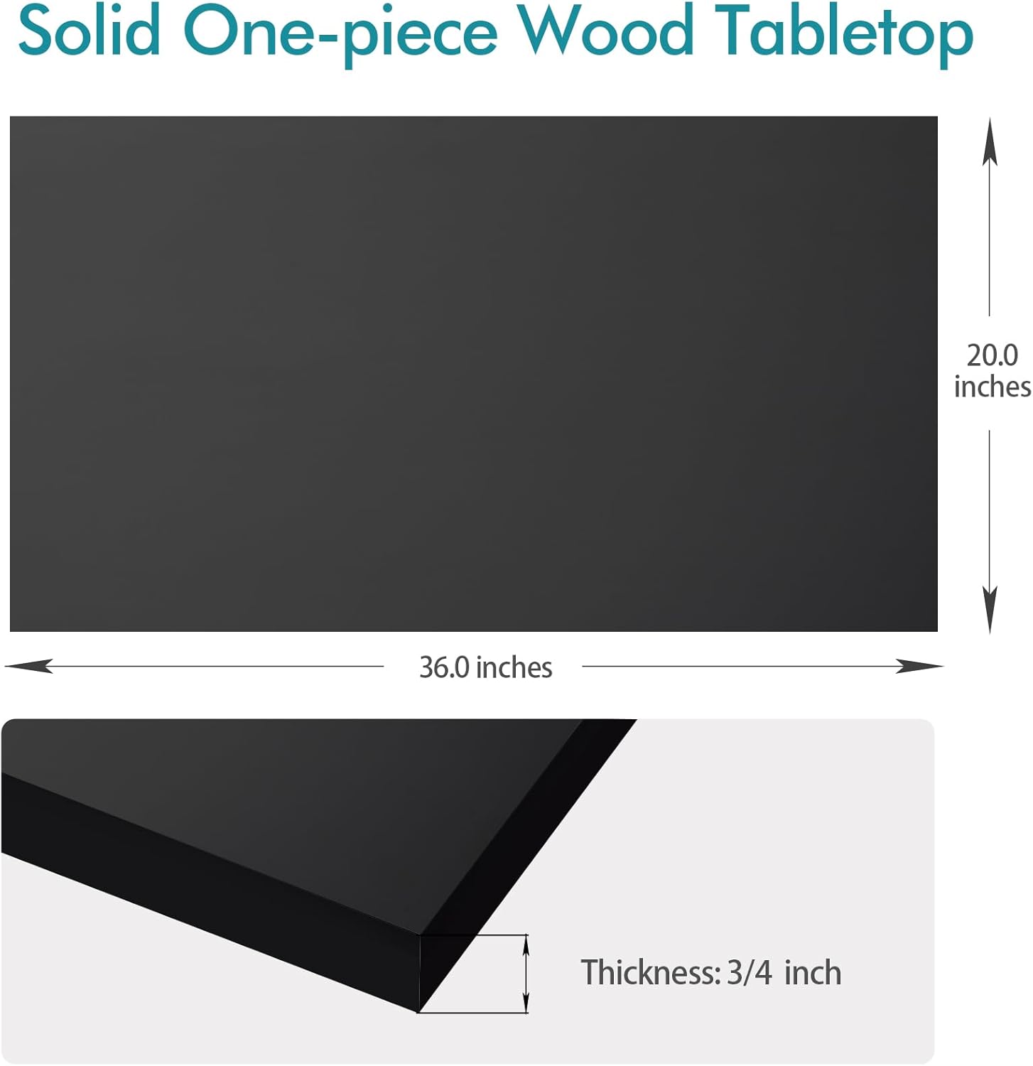KABOON Solid Color Tabletop--Black
