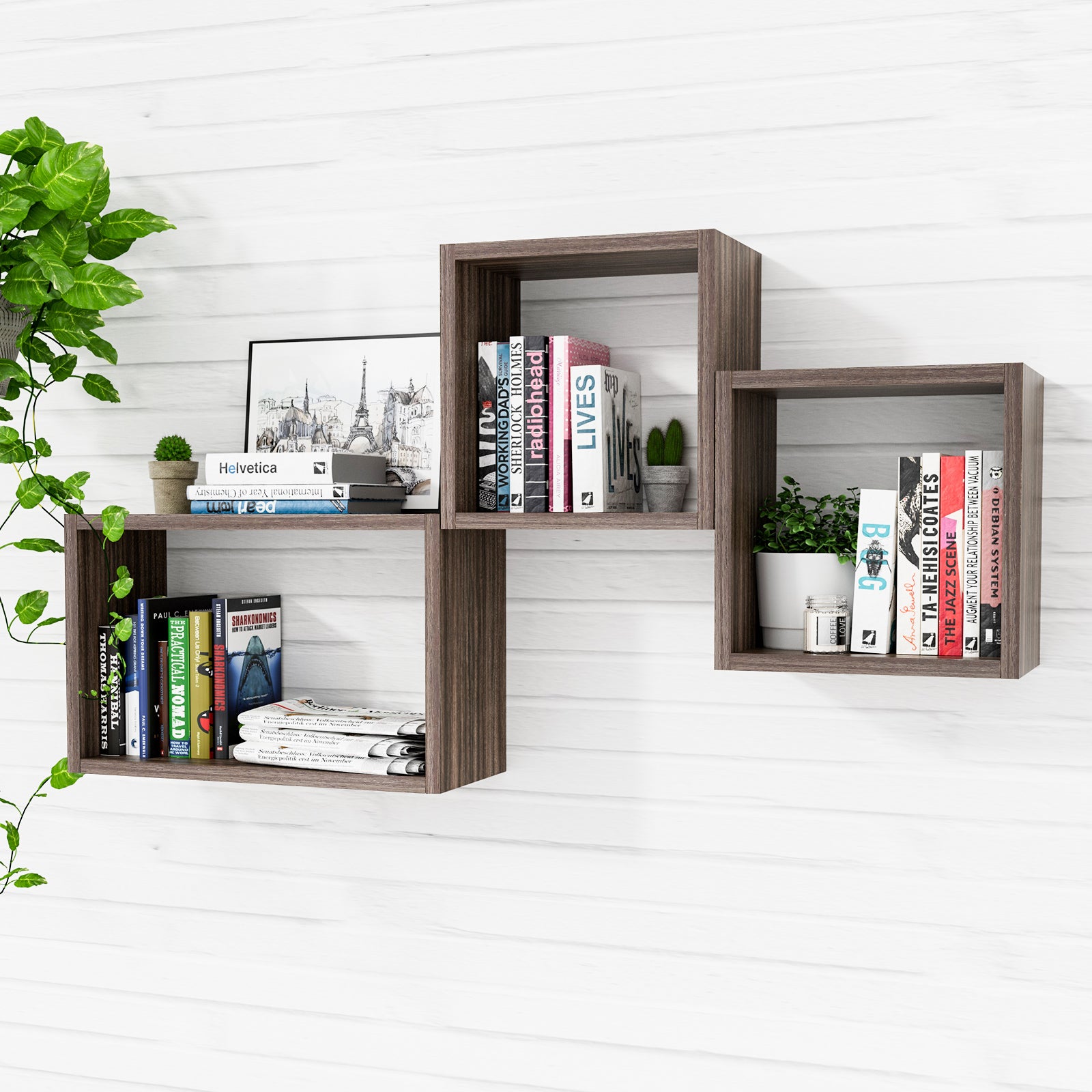 KABOON Floating Shelves Cube--Eucalyptus