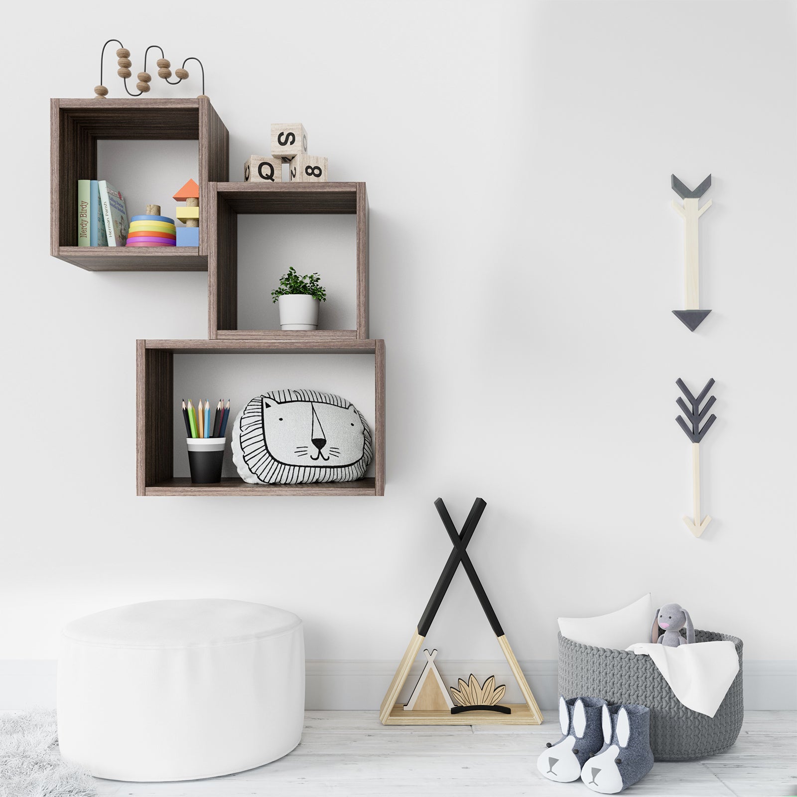 KABOON Floating Shelves Cube--Eucalyptus