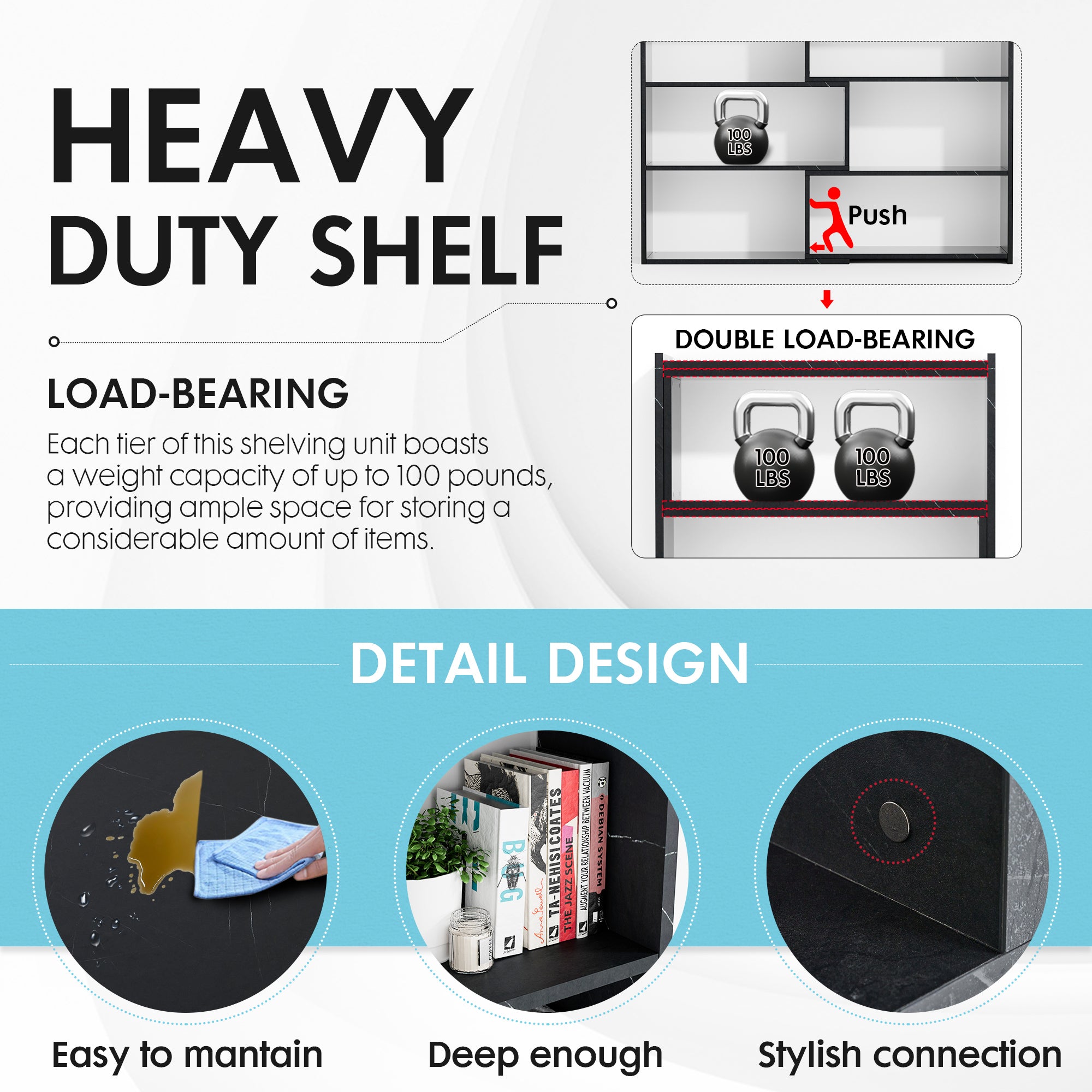 Kaboon 4-Tier Shelving Unit--Cloud Atlas