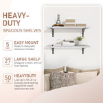 Load image into Gallery viewer, KABOON Floating Shelves for Wall, Set of 2--White Rock
