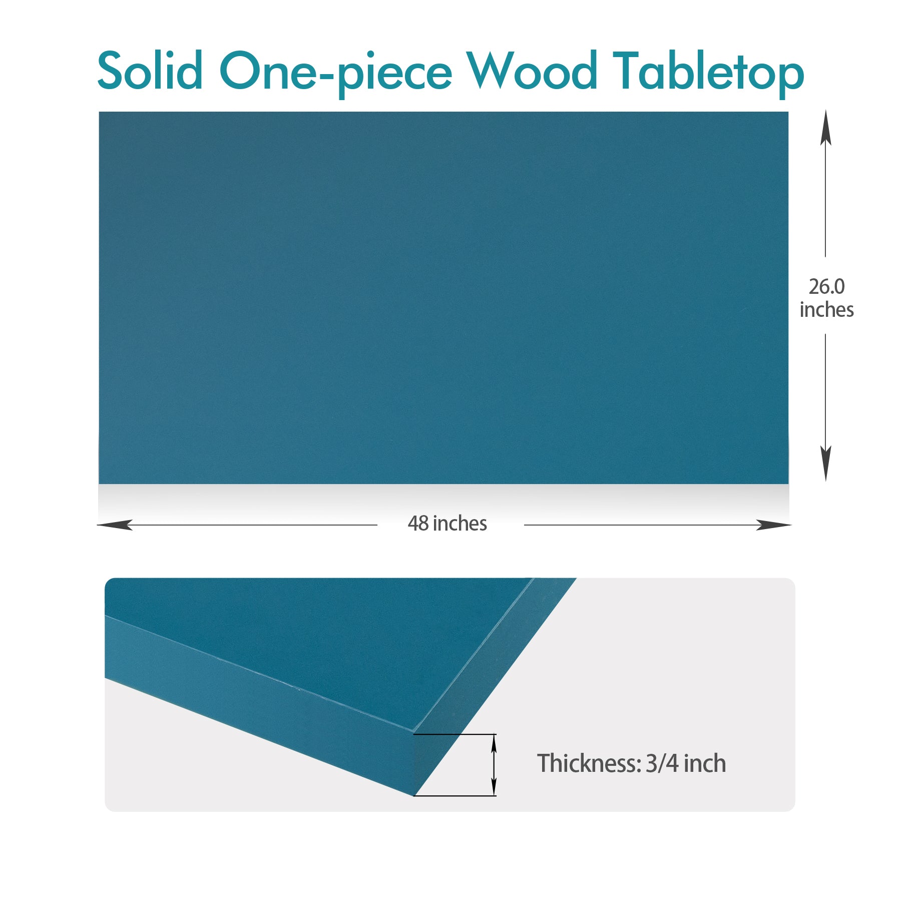KABOON Solid Color Tabletop--Cyan-4 sizes