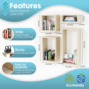 KABOON Floating Shelves Cube--Oak