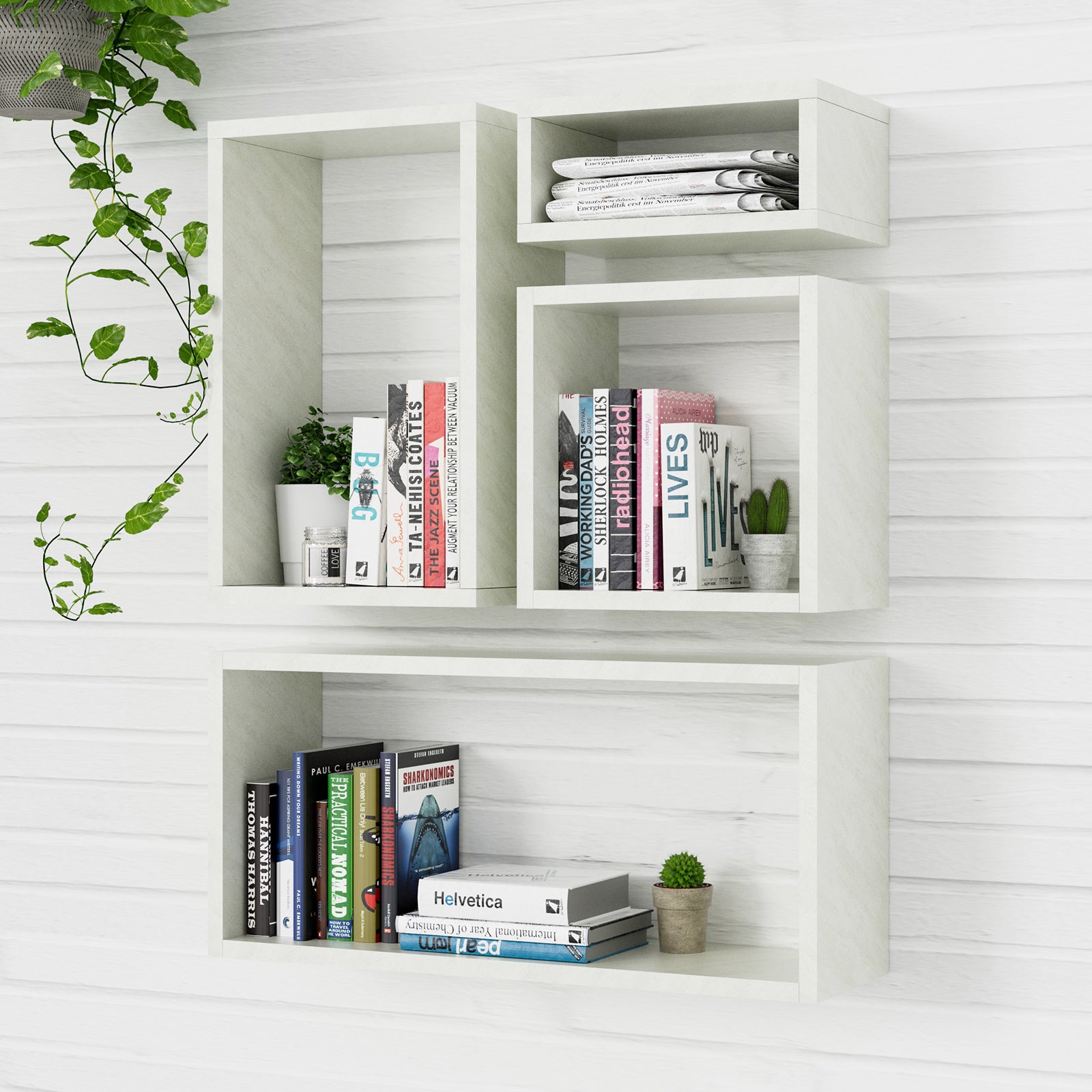 KABOON Floating Shelves Cube--Sea Salt