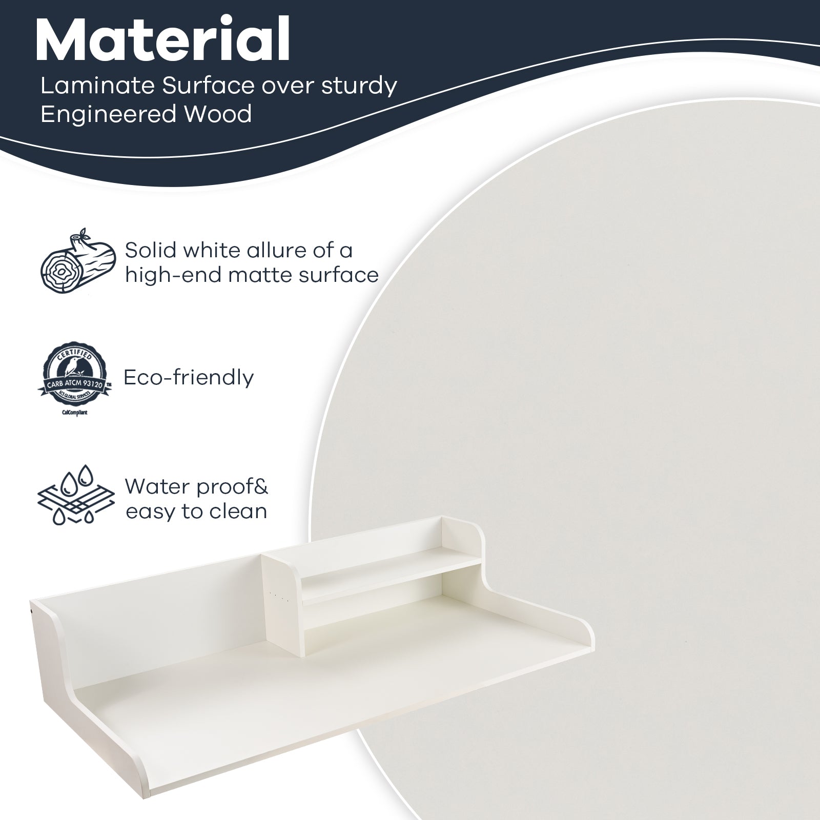 Kaboon Washer Dryer Countertop 2 Tier, 58" W x 28" D x 12" H, White