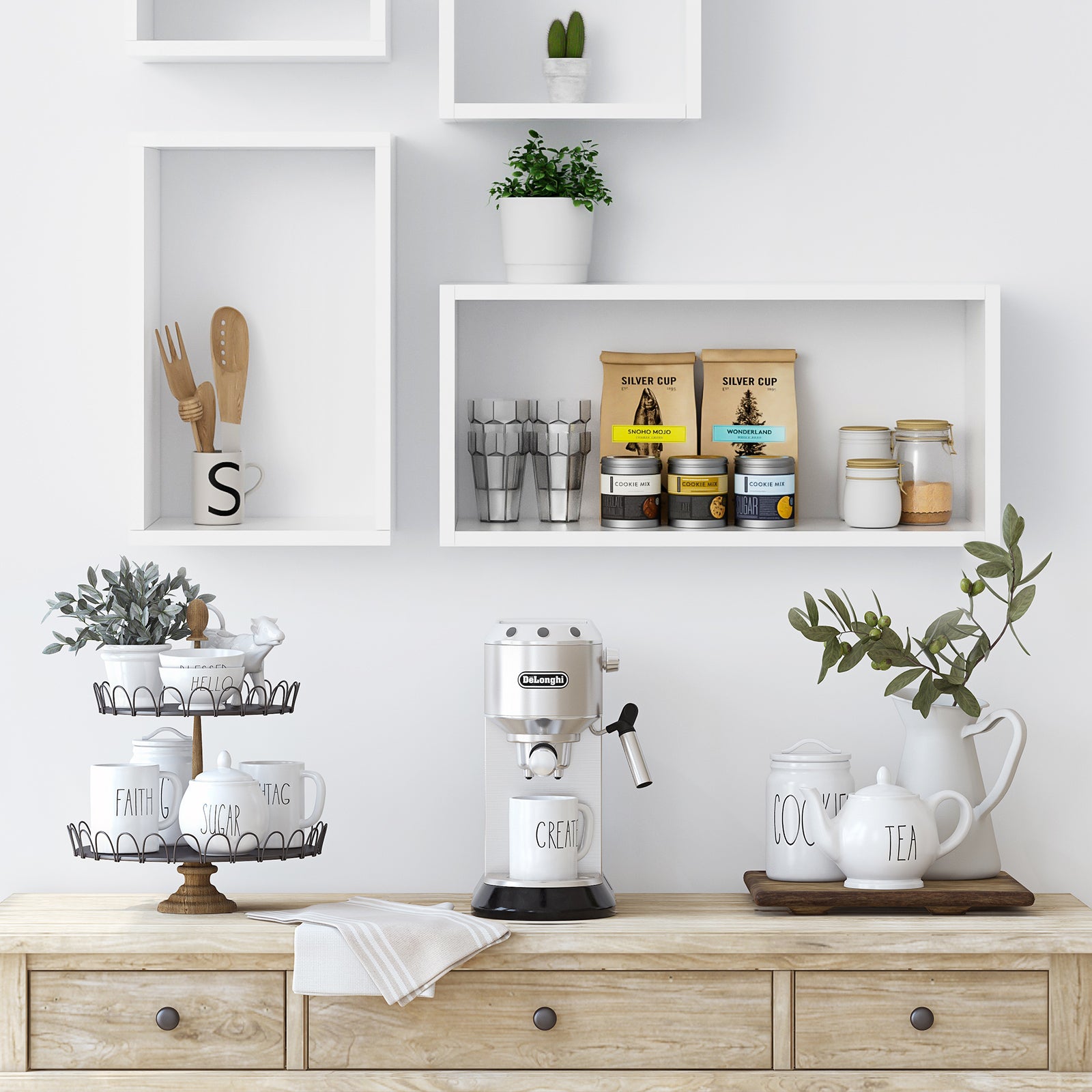 KABOON Floating Shelves Cube--White
