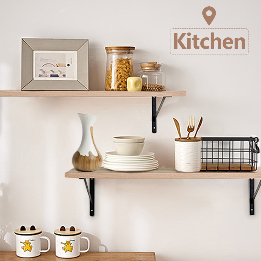 KABOON Floating Shelves for Wall 10" D x 27” W Set of 2--Oak