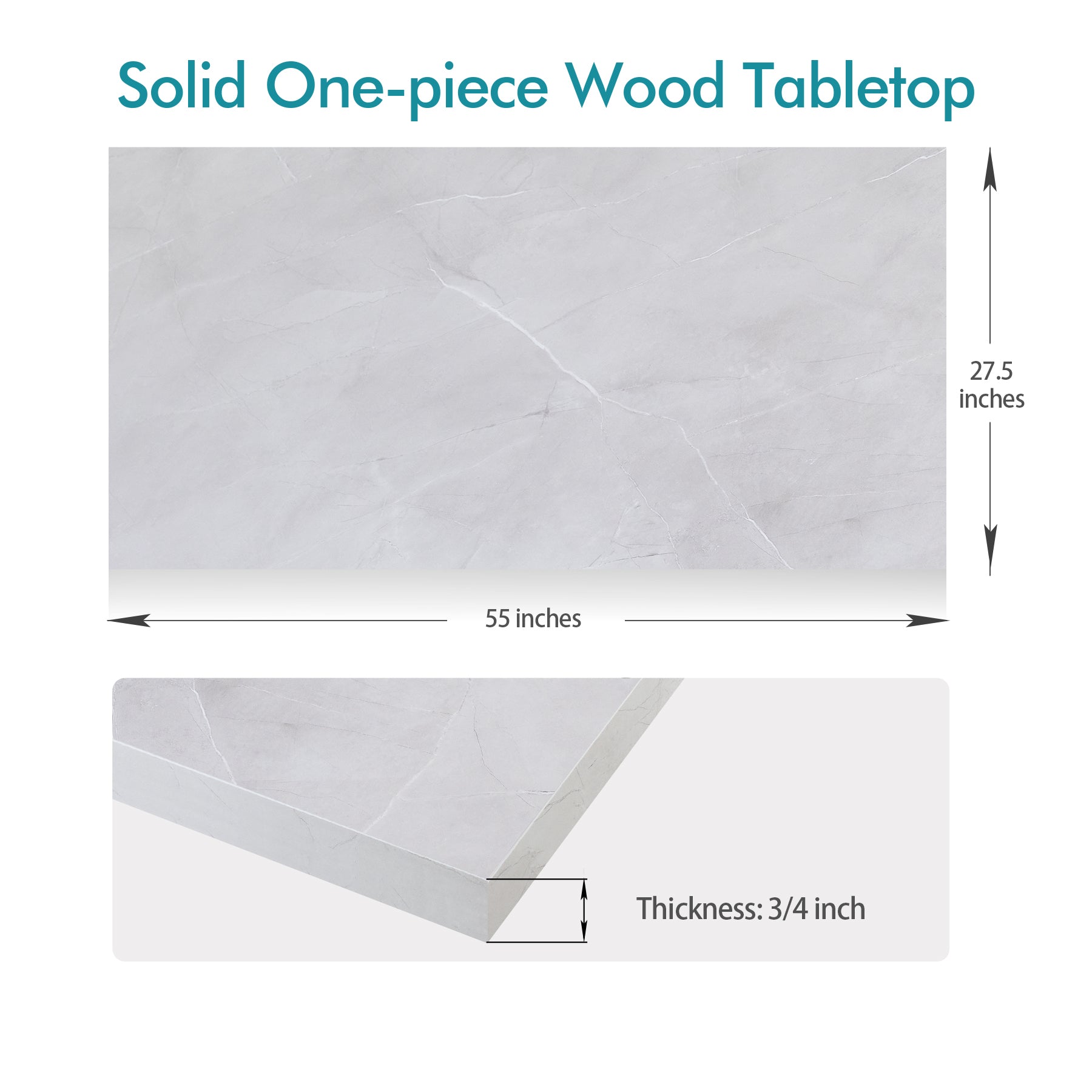 KABOON Universal Tabletop--White Rock-4 sizes