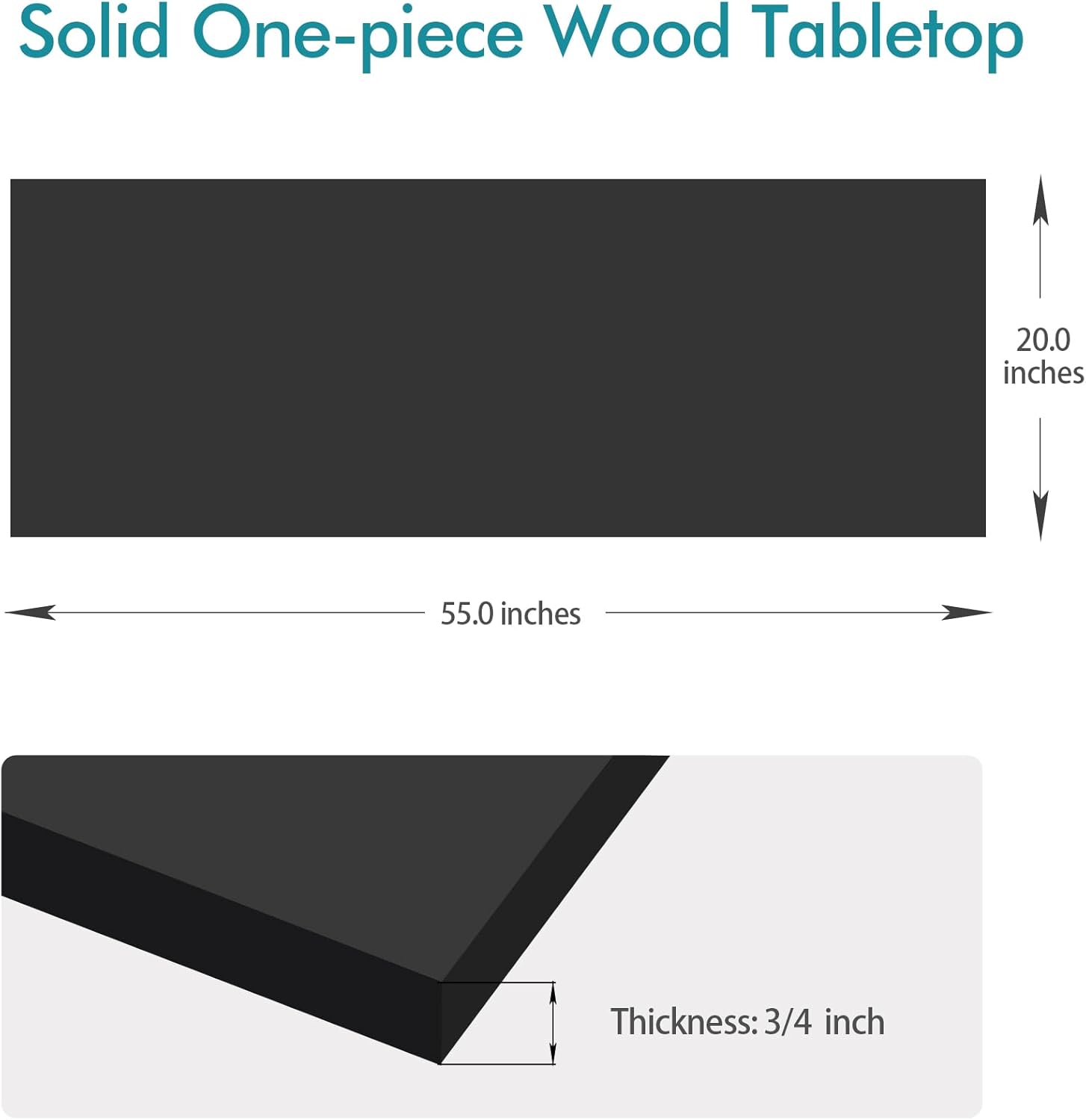 KABOON Solid Color Tabletop--Black