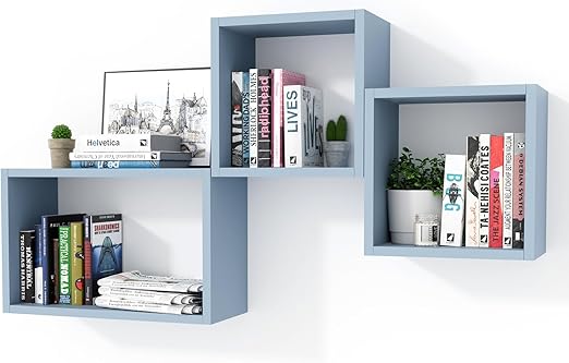 KABOON Floating Shelves Cube--Peace Blue
