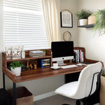 Load image into Gallery viewer, Kaboon Washer Dryer Countertop 2 Tier, 58&quot; W x 28&quot; D x 12&quot; H, Dark Walnut
