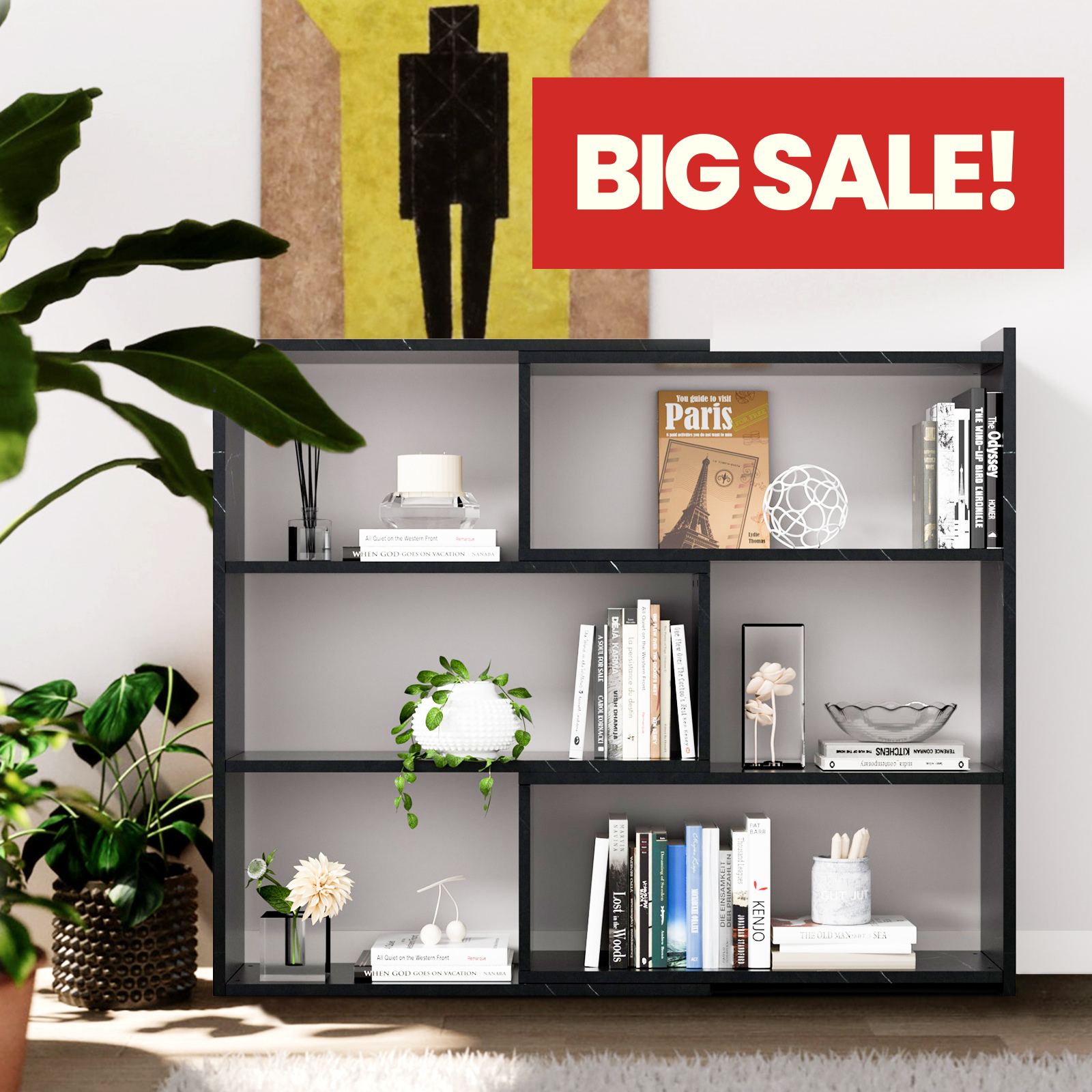 Special Deal-Kaboon 4-Tier Shelving Unit--Cloud Atlas