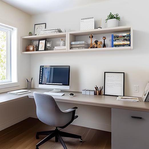 KABOON Floating Shelves Cube--Beige Leather