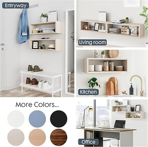 KABOON Floating Shelves Cube--Beige Leather