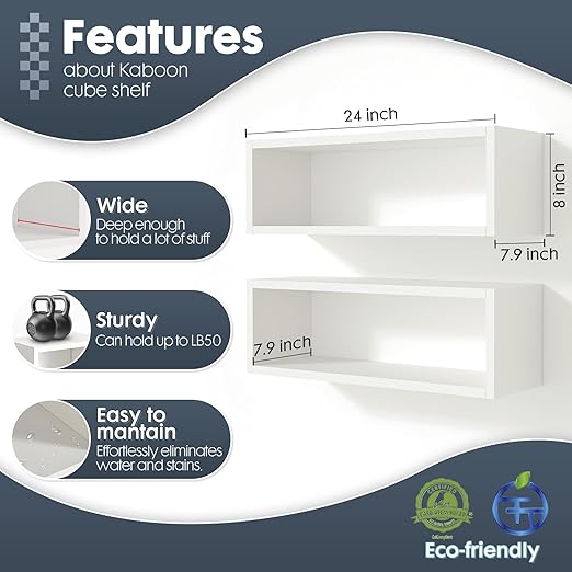 KABOON Floating Shelves Cube--White