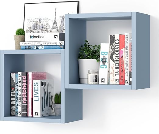 KABOON Floating Shelves Cube--Peace Blue