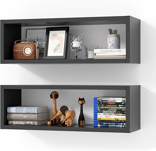 KABOON Floating Cube Shelves--Black