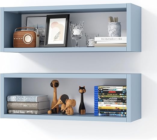 KABOON Floating Shelves Cube--Peace Blue