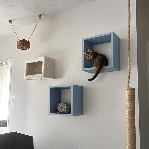 KABOON Floating Shelves Cube--Peace Blue