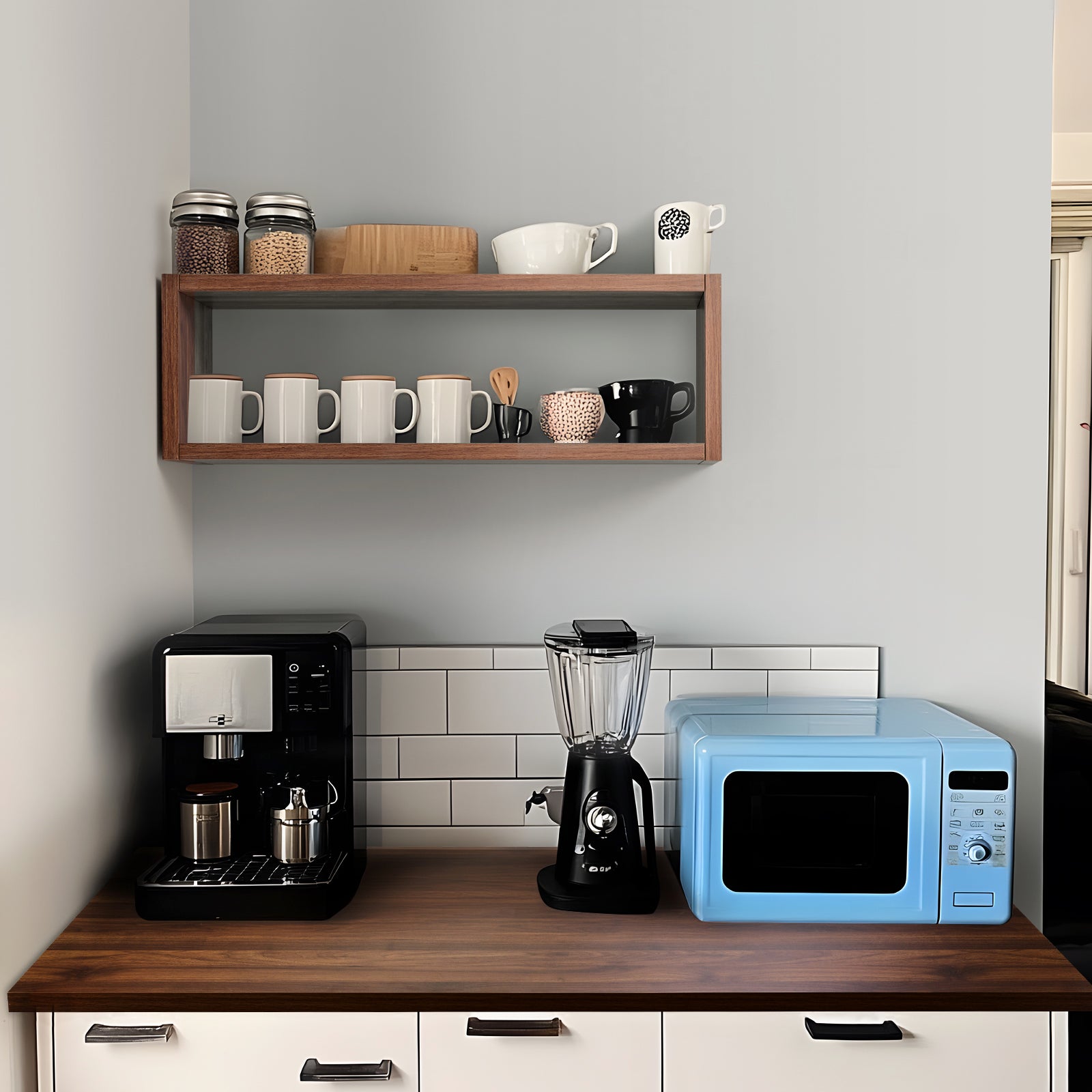 KABOON Floating Shelves Cube--Dark Walnut