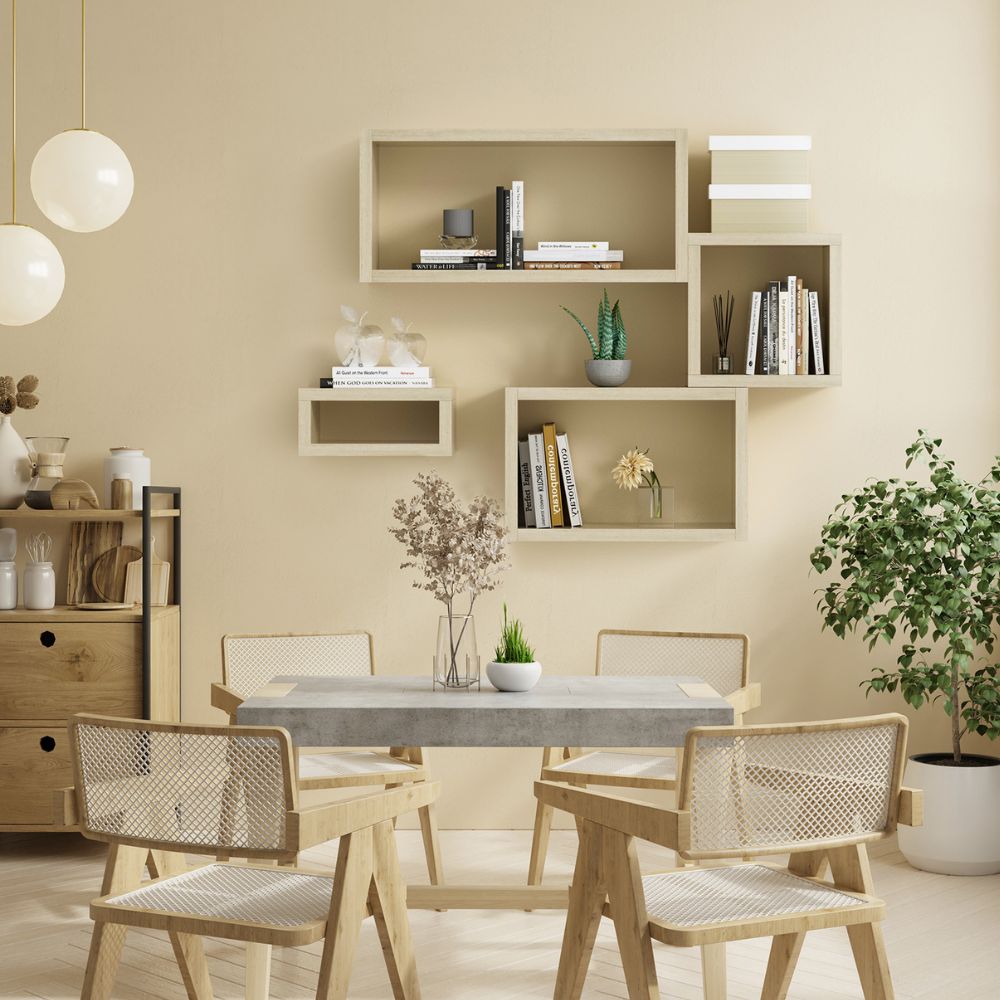 KABOON Floating Shelves Cube--Oak