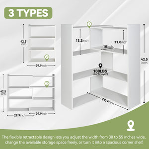 Kaboon 4-Tier Shelving Unit--White