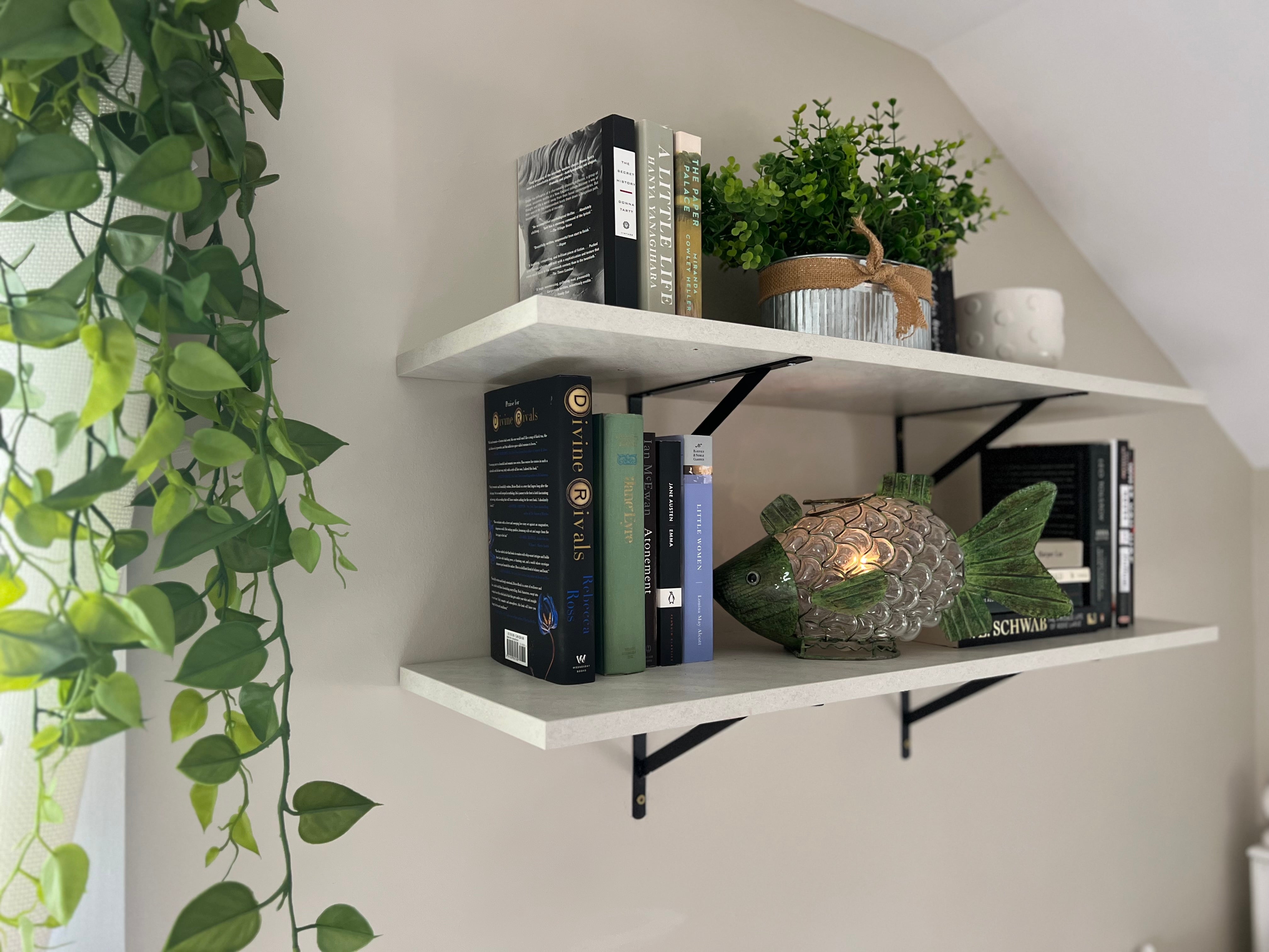 KABOON Floating Shelves for Wall, Set of 2--Sea Salt