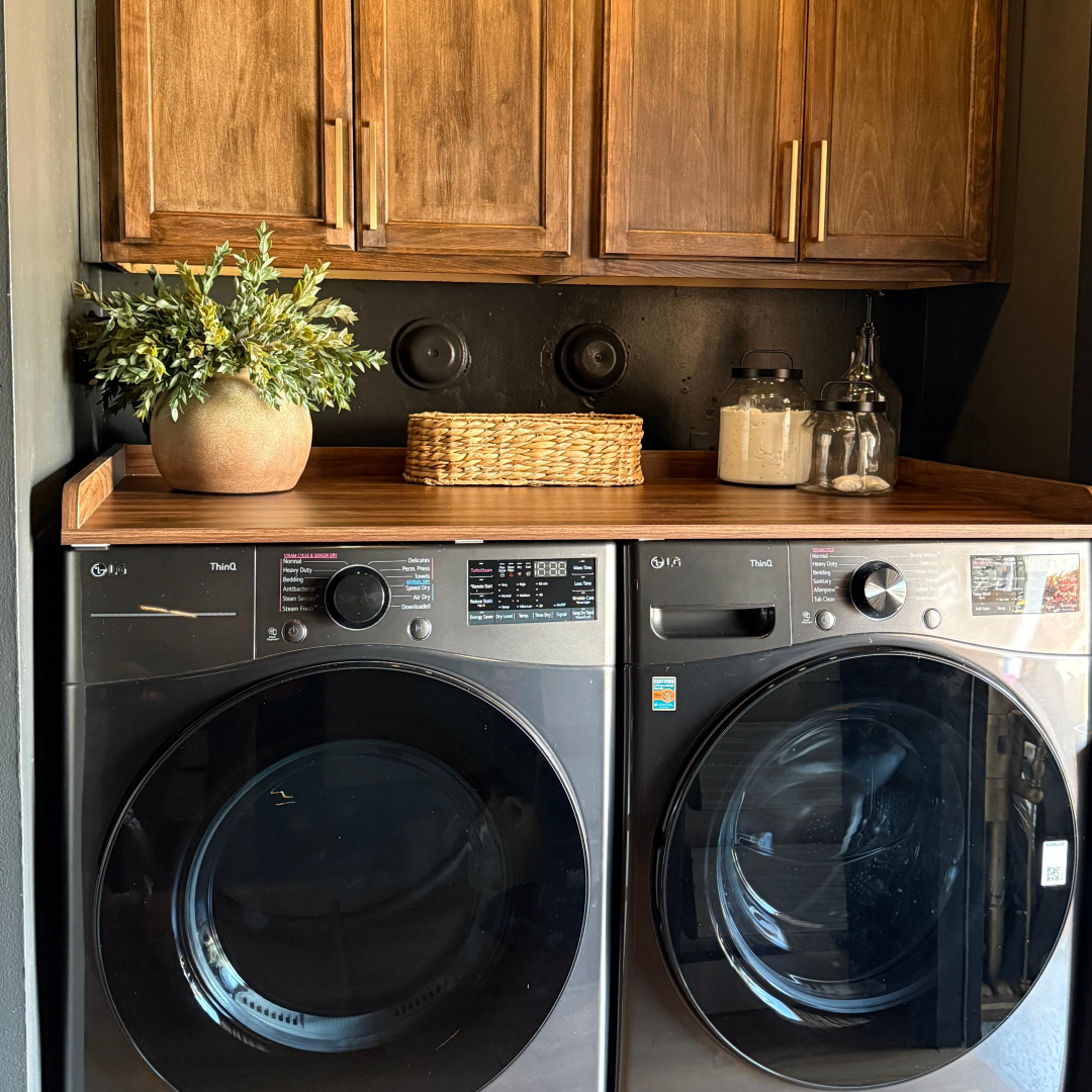 Kaboon Washer Dryer Countertop, Dark Walnut