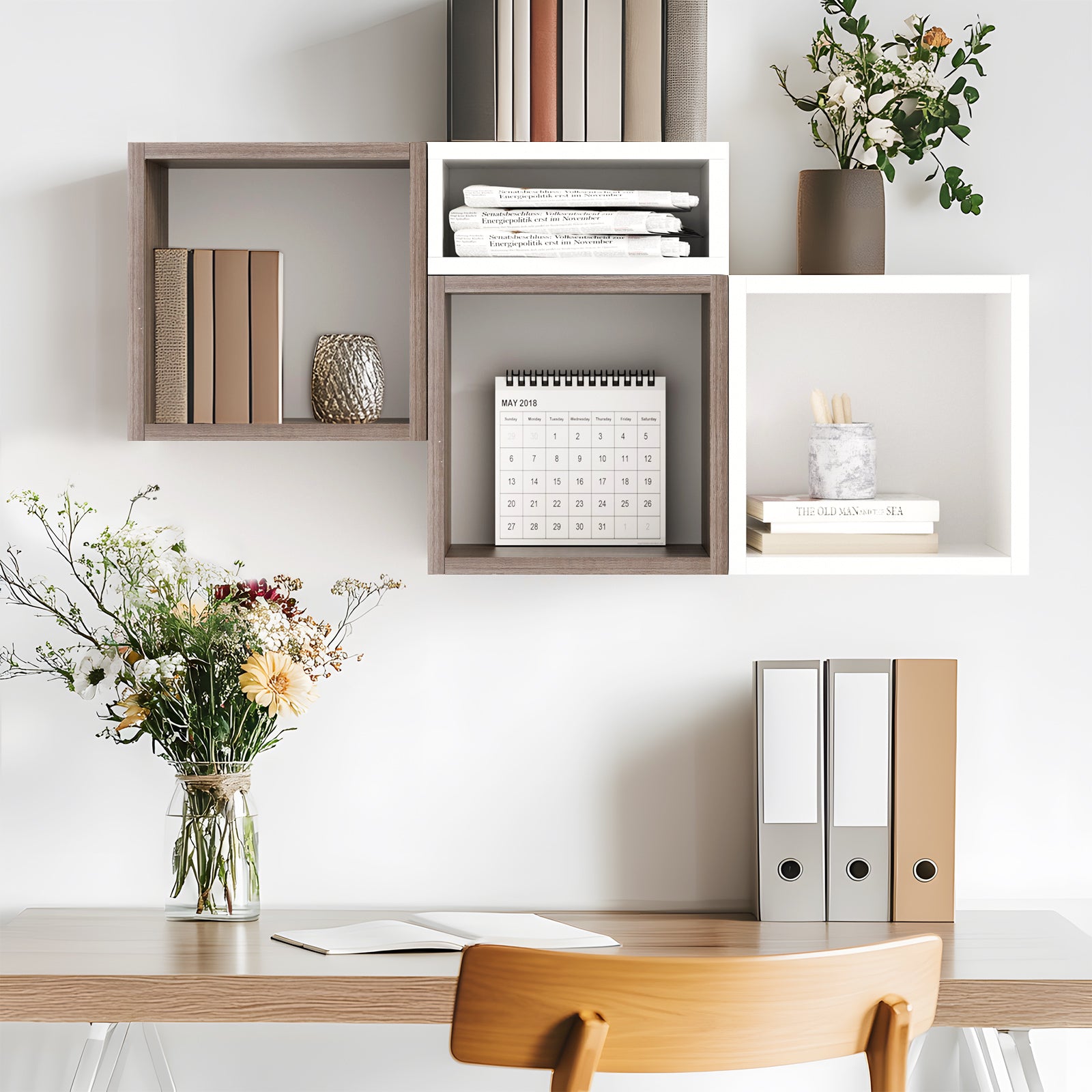 KABOON Floating Shelves Cube--Eucalyptus