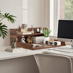 Load image into Gallery viewer, Kaboon Washer Dryer Countertop 2 Tier, 28" W x 28" D x 12" H, Dark Walnut
