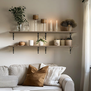 KABOON Floating Shelves for Wall, Set of 2--Eucalyptus