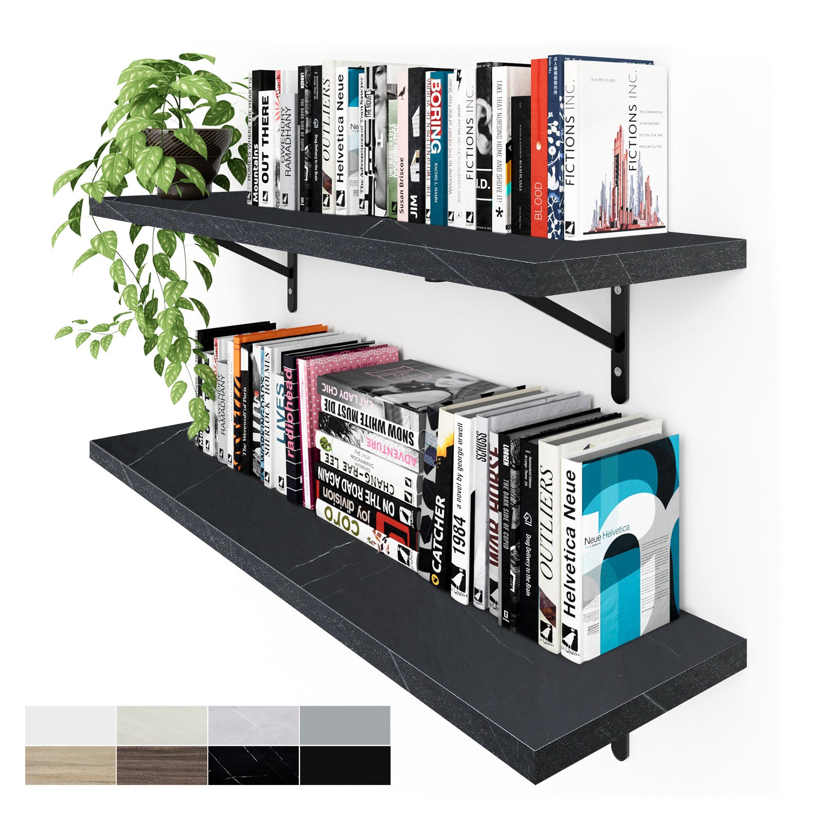 KABOON Floating Shelves for Wall, Set of 2--Cloud Atlas